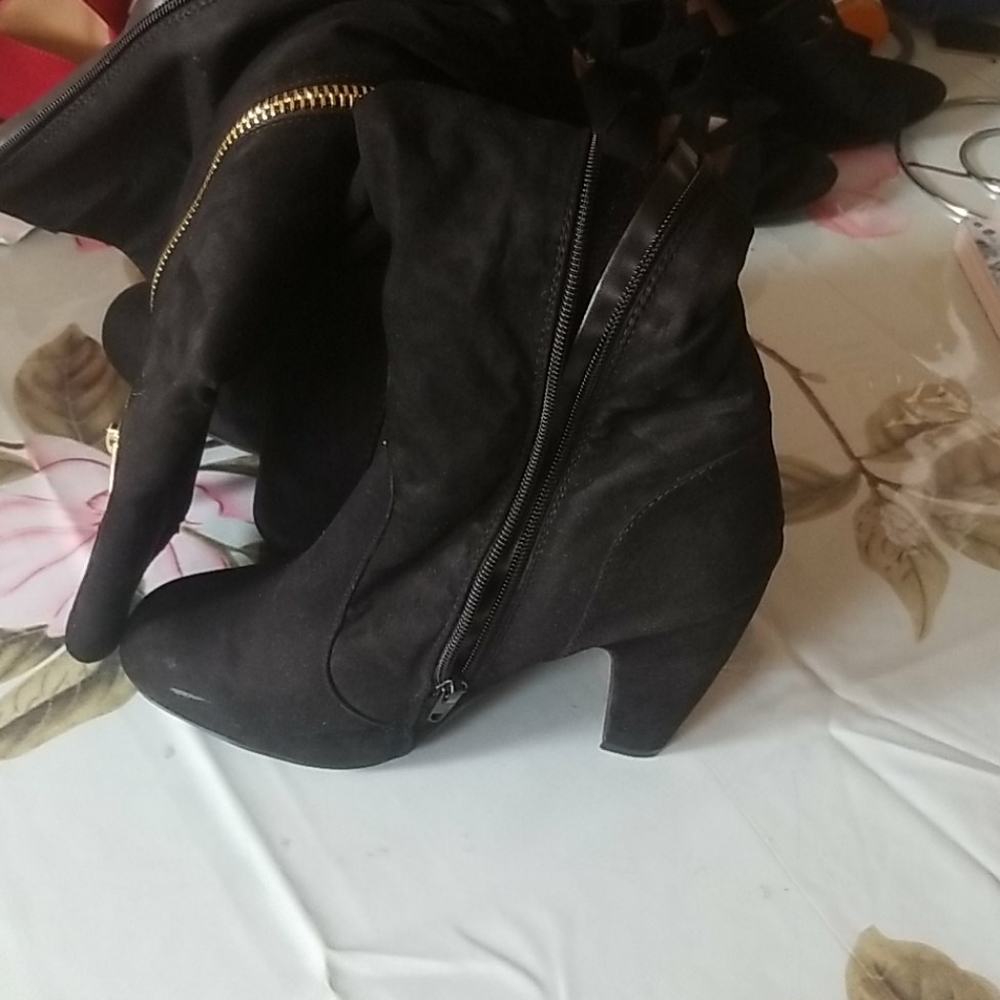 Over the knee heeled boots